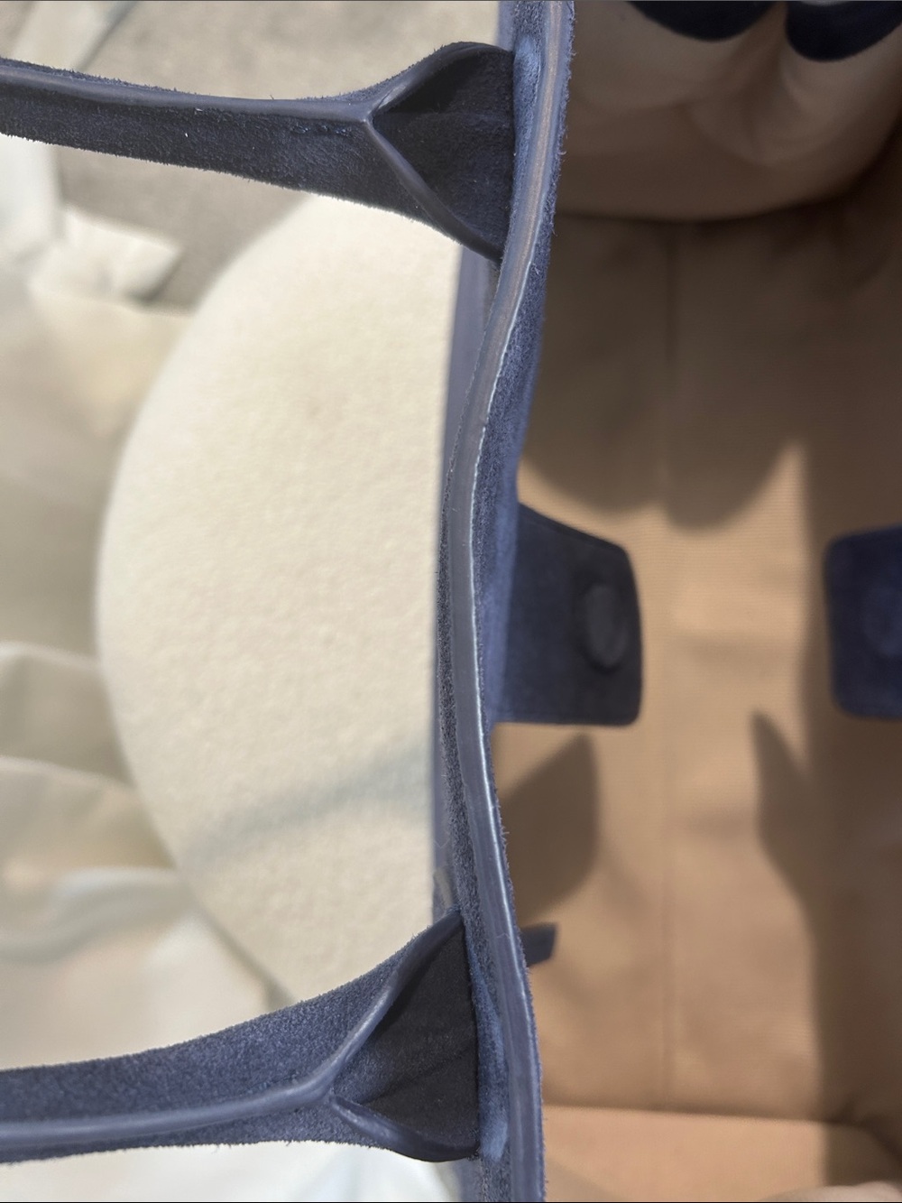Navy Suede East West Tote Margaux Inspired - Picture 11 of 12